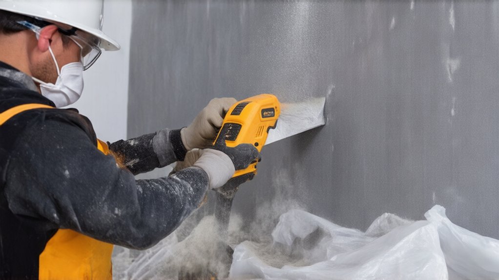 safely remove textured drywall finishes